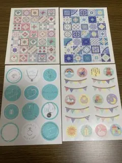 多彩なデザインのステッカー4シートセット