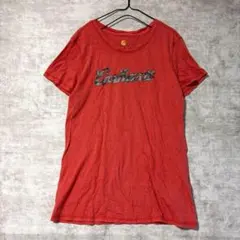 カーハート 半袖 迷彩ロゴ クルーネック Tシャツ M 赤 綿 旅行 散歩のサムネイル