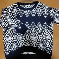 LEPSIM 幾何学模様 ニットセーター Fサイズ