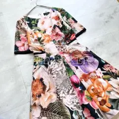 美品】TED BAKER テッドベーカー ノースリーブワンピース 花柄 鳥柄