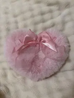 ハート型ファーショルダーバッグ ピンク
