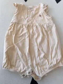 【美品】 Ralph Lauren ストライプロンパース9M75cm