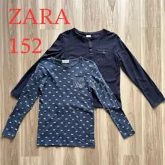 ZARA キッズ 長袖カットソー 152cm 2枚セット ネイビー 自転車