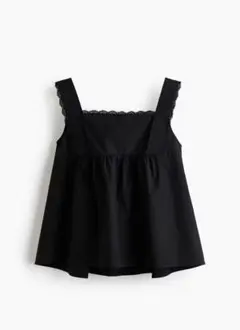 H&M エイチアンドエム　タグ付き未使用　レーストリムコットントップスのサムネイル