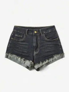 y2k デニムショートパンツ ダークウォッシュ