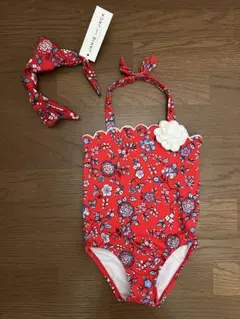 新品未使用　ジャニーアンドジャック　女の子ワンピース花柄水着とお揃いカチューシャ