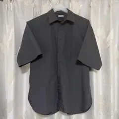 GU ブロードオーバーサイズシャツ(5分袖) ダークグレイ