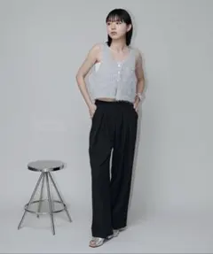 Aunt Marie's 2WAYシャギーラメニットタンクシルバー系