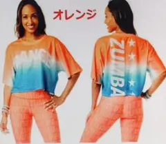 ZUMBA DANCE メッシュ クロップドトップ オレンジ　Sサイズ