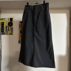 Lugnoncureグレーコーデュロイ ロングスカート 後ろポケット付き