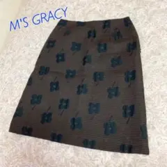 【M's GRACY】タイトスカート 花柄スカート