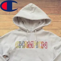 Champion Reverse Weave パーカー M 刺繍ロゴ ホワイト