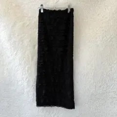 【美品】GRL 黒 フリルティアードタイトスカート　ロング　Lサイズ