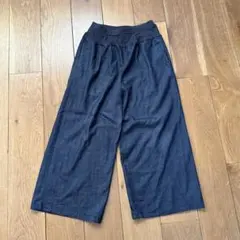パラスパレス　ガウチョパンツ　ワイドパンツ　インディゴ　サイズ3 16／－インディゴヒッコリーワイドパンツ