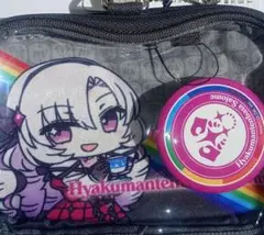 【新品】にじさんじ 壱百満天原サロメ クリアポーチ 缶バッジ付き 黒