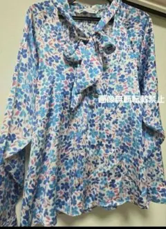 ZARA　ザラ　 花柄　ブラウス　リボン　長袖　レディース　シャツ　トップス　s
