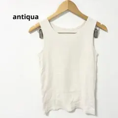 【美品】アンティカ antiqua リブタンクトップ M ホワイト 白 綿のサムネイル
