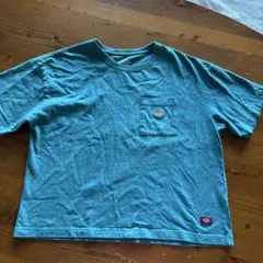 美品　Dickies 古着風　ポケットショート丈Tシャツ グリーン Fサイズのサムネイル