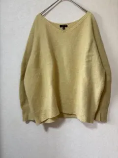 INDIVI❤️大きいサイズ44 ラメ糸入り☆Vネック☆ウール☆ニット☆セーター