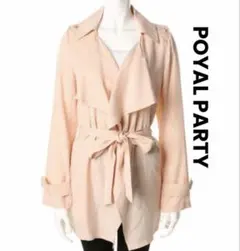 美品★POYAL PARTY テーラードショートトレンチ38/ライトピンク