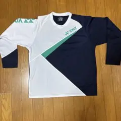 YONEX 長袖シャツ ホワイト/ネイビー
