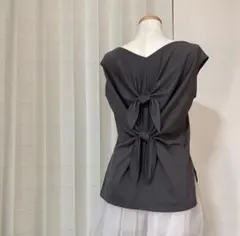 日本製　ANAYI アナイ　バックリボンデザイン　フレンチスリーブカットソーのサムネイル