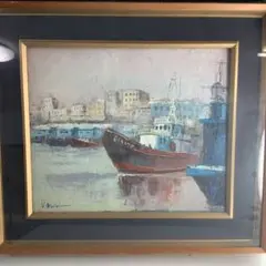 油彩画「横浜の港」小林 博 画伯 - メルカリ