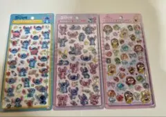 未開封】スティッチ ディズニープリンセス　ボンボンドロップシール　3種類　人気