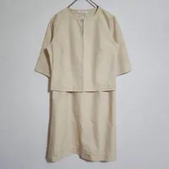 【GIO SPORT】（M-L）五分袖ノーカラーセットアップワンピース/きれいめ