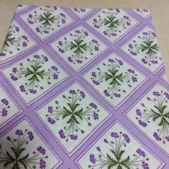 生地　フラワーズブロック　パープル (USA)