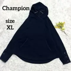 チャンピョン パーカー トレーナー 裏起毛 メンズ ネイビー 大きいサイズ