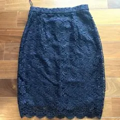 UNIQLO ネイビー レースタイトスカート