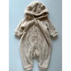 UNIQLO ファーリーフリースオールインワン 70cm ベージュ もこもこ