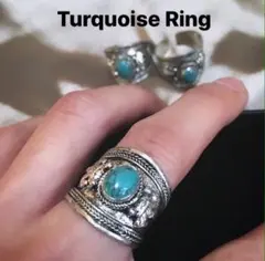 ターコイズ　リング　指輪　インディアンジュエリー　ナバホ　メンズ　バングル　男