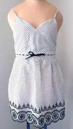 新品未使用　160 キャミワンピ　ドット柄レース　Y2K平成フェアリーグランジ