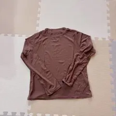 レディース ハイネック トップス 長袖 カットソー 薄手 伸縮性 XL 茶色