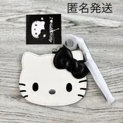 新品　ハローキティ パスケース　白黒