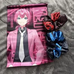 AMPTAK×COLORS ちぐさくん あっと けちゃ タペストリー シュシュ