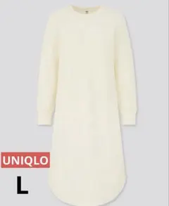 ユニクロ　ワッフルクルーネックワンピース　L 長袖　UNIQLO