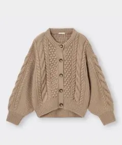 GU ケーブルニットカーディガン　ブラウン　新品未使用