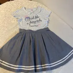 Mezzo Piano ストライプ柄半袖ワンピース　150