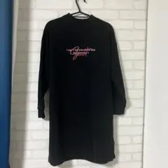 女児ブラック 長袖ワンピース