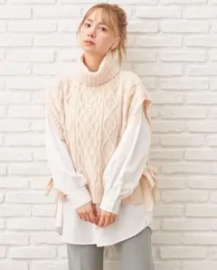 INGNI セットアップ　ケーブルオフ　タートルネック　ベスト　ノーカラーシャツ