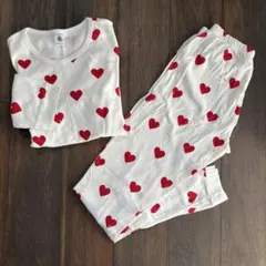 プチバトー ハート 長袖 パジャマ　S 14ans