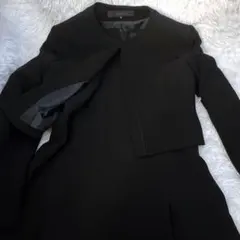 東京ソワール social time ワンピース ブラックフォーマル　ノーカラー