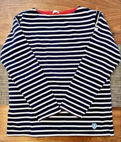 オーシバル フリースライニング コットンロード ボーダー バスクシャツ　赤