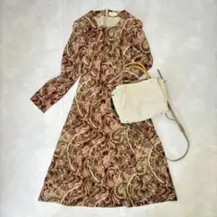 90sVintage ペイズリー ロングワンピース 森ガール レトロ クラシック