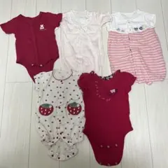 ベビー服 5点セット 半袖 女の子 まとめ売り50-70cmのサムネイル