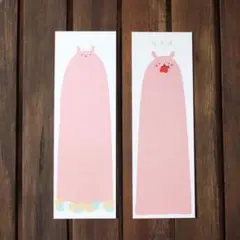 【うさぎ生やせる紙しおりセット】オリジナルキャラクターイラスト栞　紙物文房具雑貨