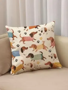 犬のイラスト クッションカバー 45cm